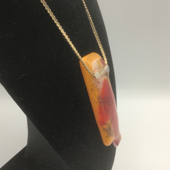 Boho, 70s, Retro style Necklace with unique way to hang the chain - Picture 3 of 6